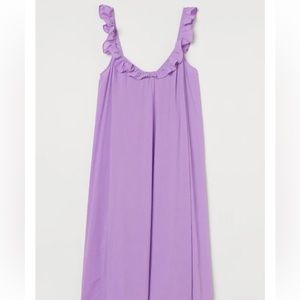 H&M purple flounce sleeve cotton dress